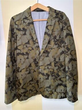 Jack & Jones Mens Camo Blazer Jacket Size 50 US 40 Medium Camo Sport